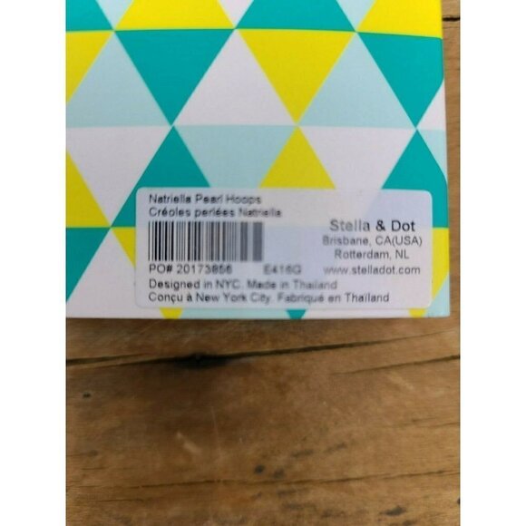 New Rebecca Minkoff x Stella & Dot Natriella Pearl Hoops Earrings Gold - Picture 4 of 5